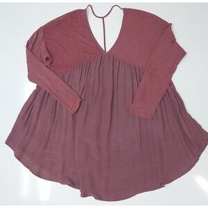 vintage MTS Maroon Baby Doll Dress Top Size Large